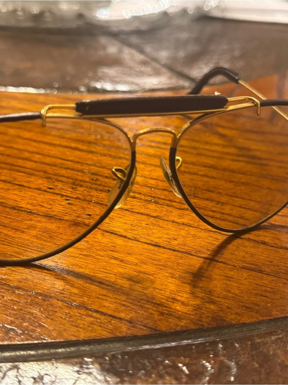 Ray Ban Leathers Aviators Sunglasses Bausch & Lomb Etched, Vintage 70s/80s